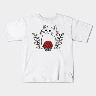 Cat, Ball of yarn Kids T-Shirt